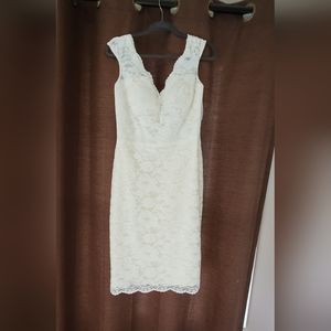 Knee length wedding dress